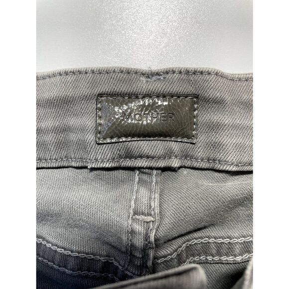 Mother Denim Jeans The Looker Blow Out Graphite Skinny Distressed Gray 25 NWT - Picture 4 of 11
